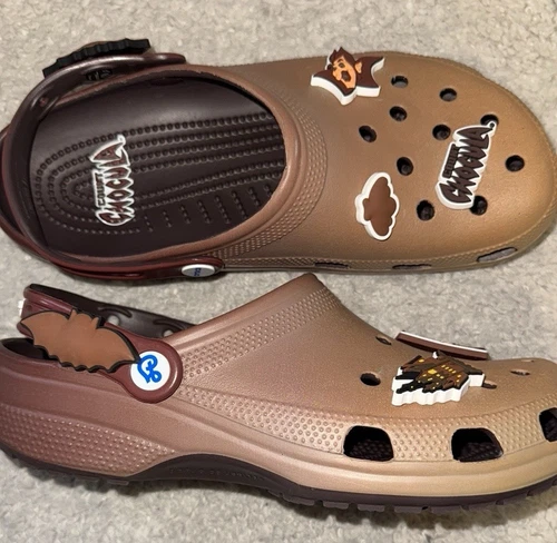 CROCS Brown Slippers with Classic Perforations and Heel Strap Si - photo 5