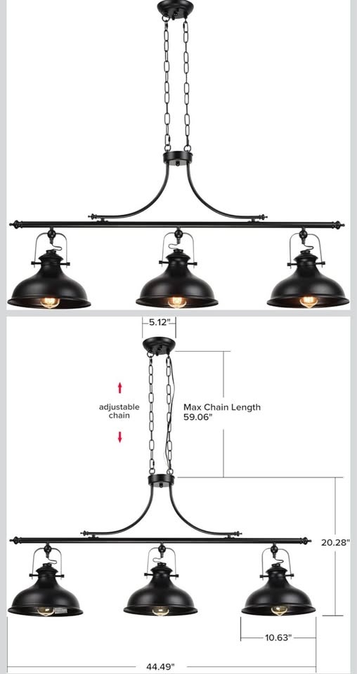 GZBtech Vintage 3-Light Pendant Light - photo 2