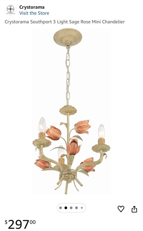Crystorama Southport 3‑Light Sage Rose Mini Chandelier – Brand N - photo 3