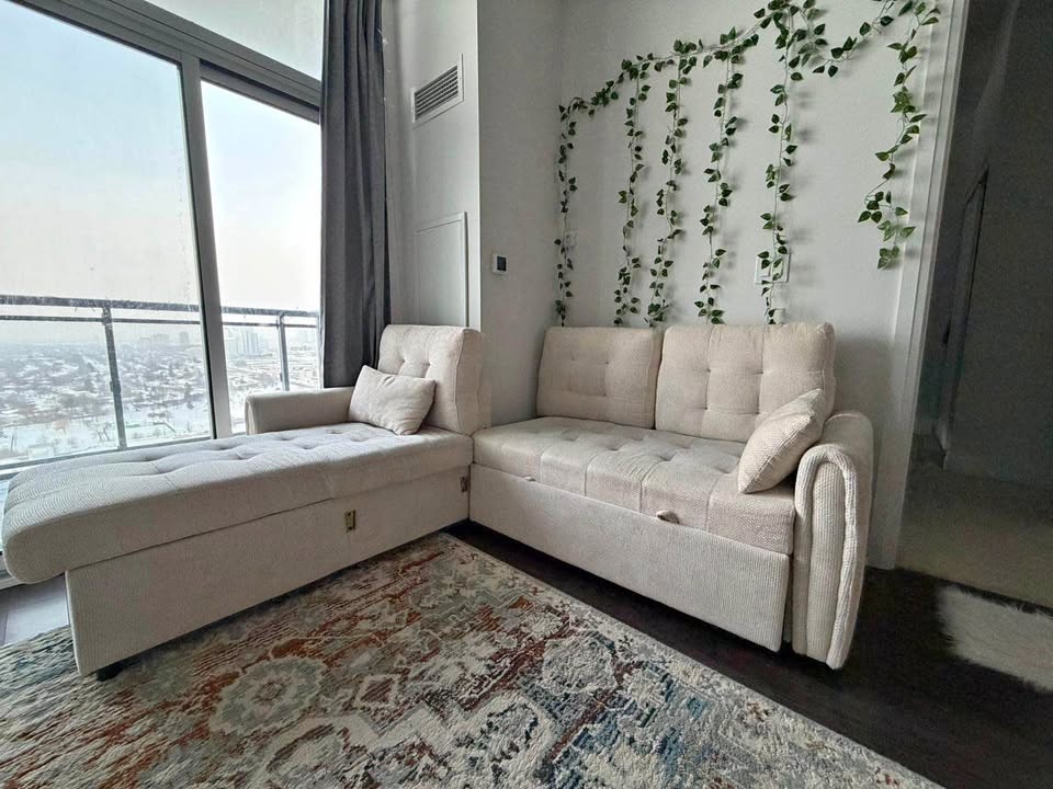 L-Shaped Sectional Sleeper Sofa with Storage Chaise