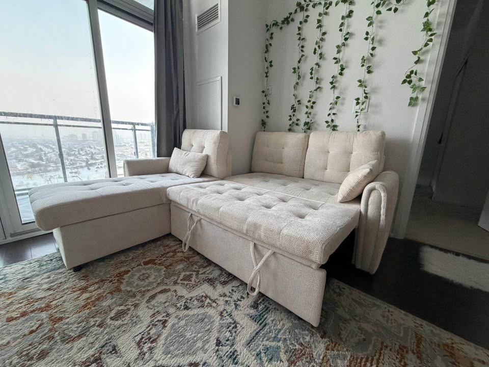 L-Shaped Sectional Sleeper Sofa with Storage Chaise - photo 2