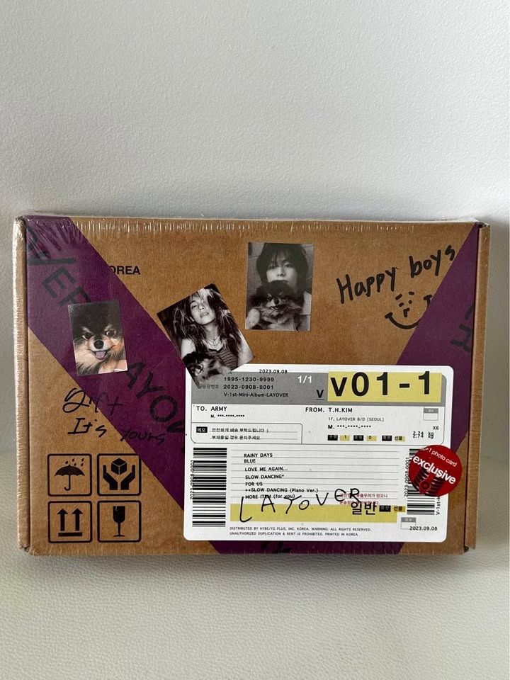 BTS V Layover Solo Album CD Box (Purple Ver. 3)