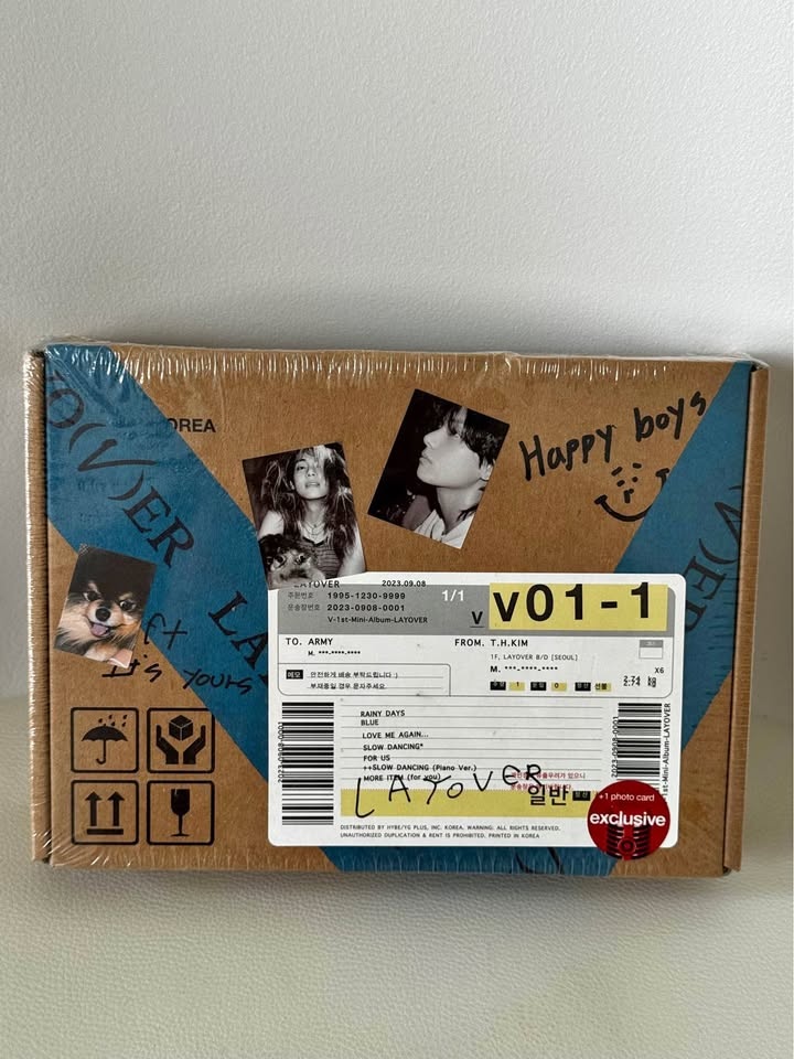V (BTS) - Layover Blue Version Solo Album w/ Inclusions