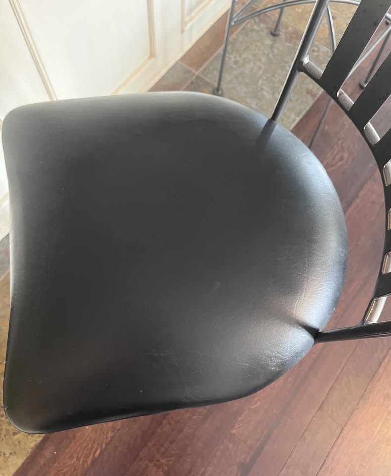 Modern Metal Bar Stools – Set of 3 (Black Cushioned Seats) - photo 4