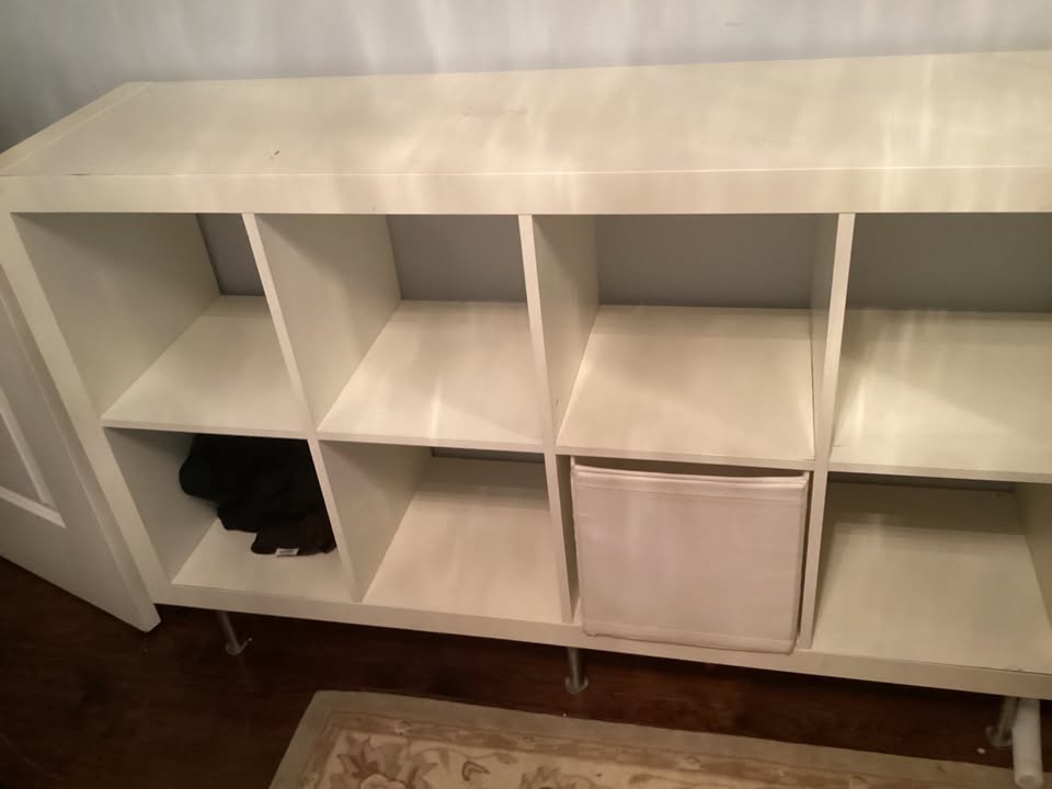 White/Silver Shelving Unit with Underframe - 147x94 cm - photo 2