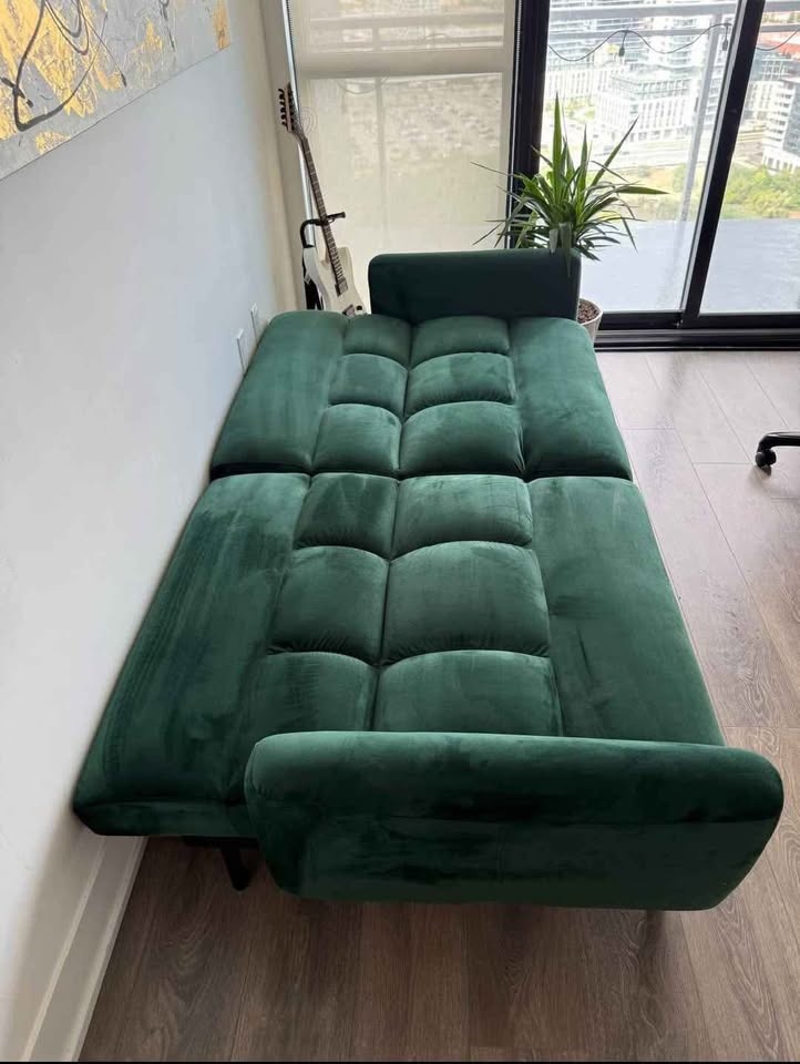 Emerald Green Convertible Sofa Bed (DELIVERY AVAILABLE) - photo 4