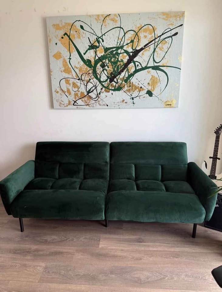 Emerald Green Convertible Sofa Bed (DELIVERY AVAILABLE) - photo 5