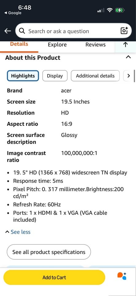 Acer K202HQL Abi HD Monitor (1366x768) - photo 3
