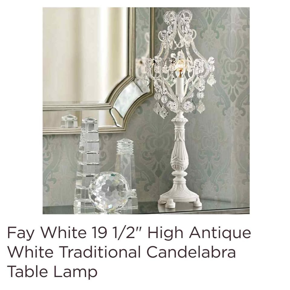 Fay White 19.5" High Traditional Candelabra Table Lamp