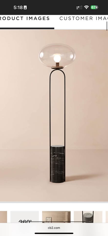 Polo Black Marble Floor Lamps - photo 4
