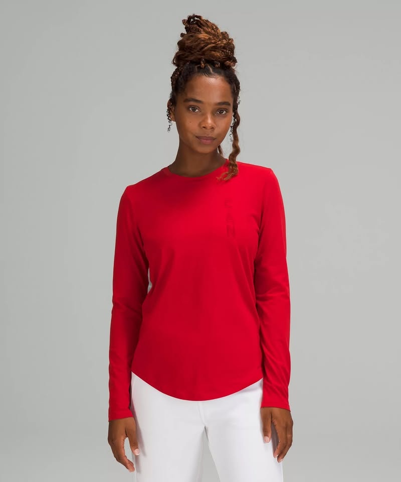 🏆Lululemon Women's Love Tee Long Sleeve Team Canada Size 12 - photo 3