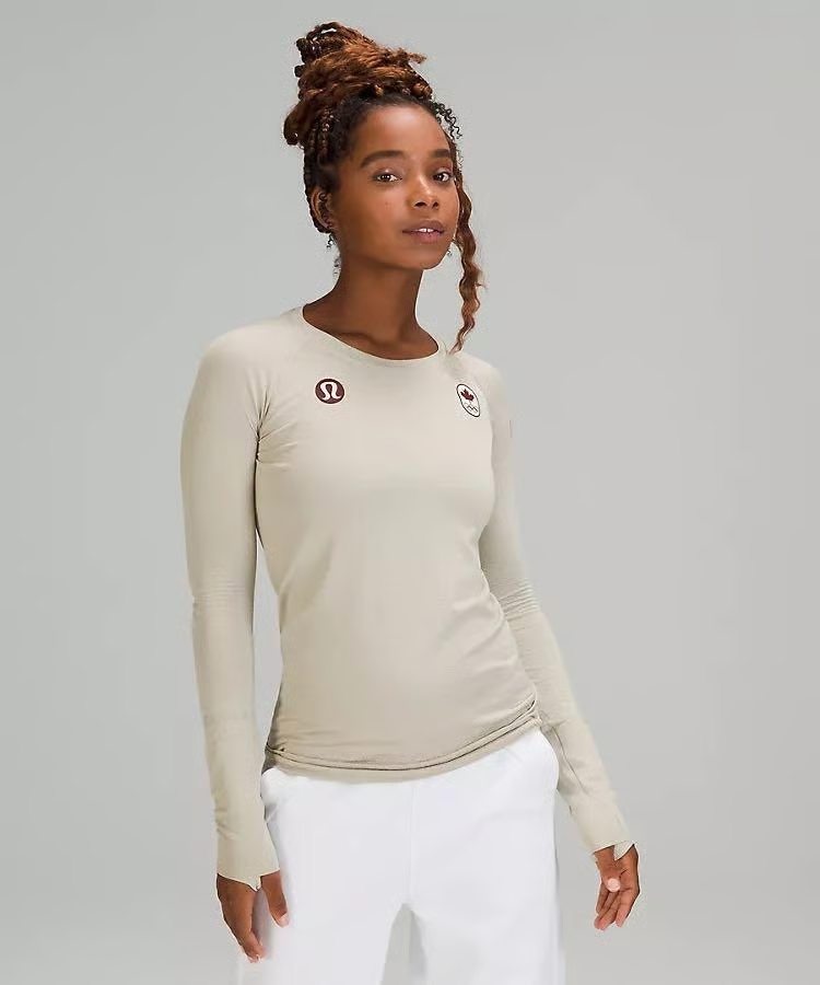 🏆LULULEMON SWIFTLY LONG SLEEVE TEAM CANADA size 10 EUC - photo 2