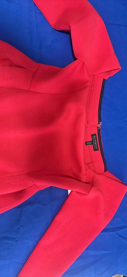 ELOQUII Red Long Sleeve Dress - Size 16