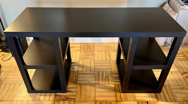 Ikea Black Desk with Built-in Shelving - photo 2