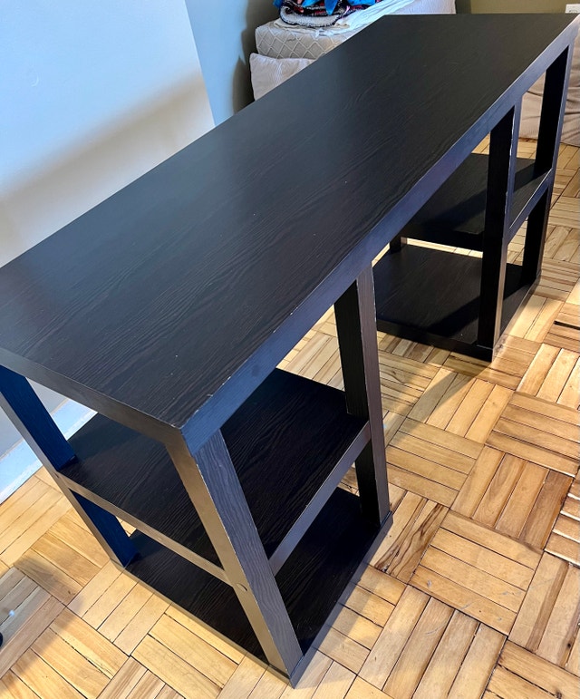 Ikea Black Desk with Built-in Shelving - photo 3