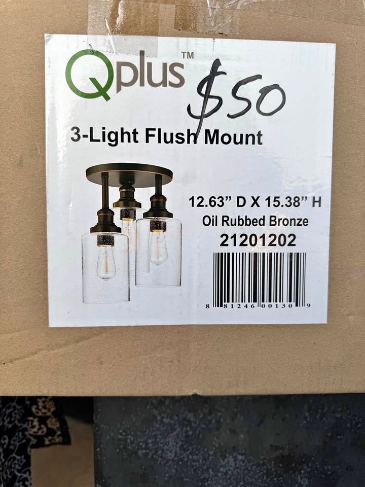 3 Light Flush Mount Chandelier 🏆