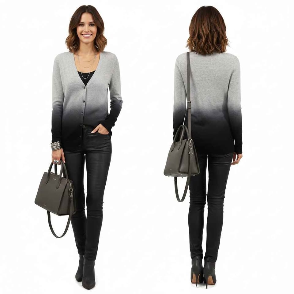 🏆 C by Bloomingdale's 100% Two-Ply Cashmere Cardigan Size XS - photo 5
