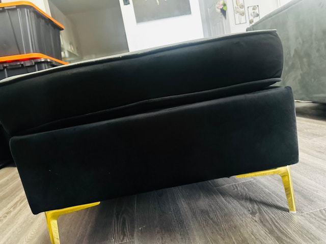 Black Velvet Futon Coffee Table - photo 3