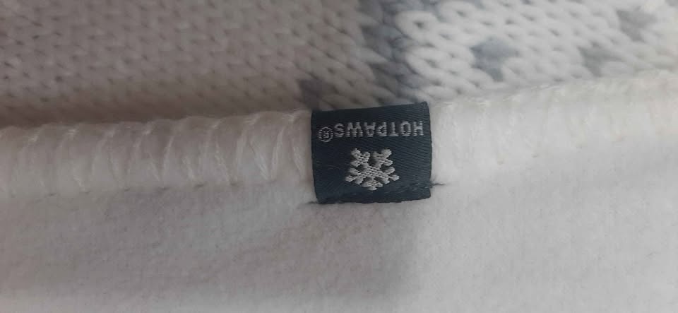 Hot Paws White and Grey Knitted Winter Scarf🏆 - photo 3