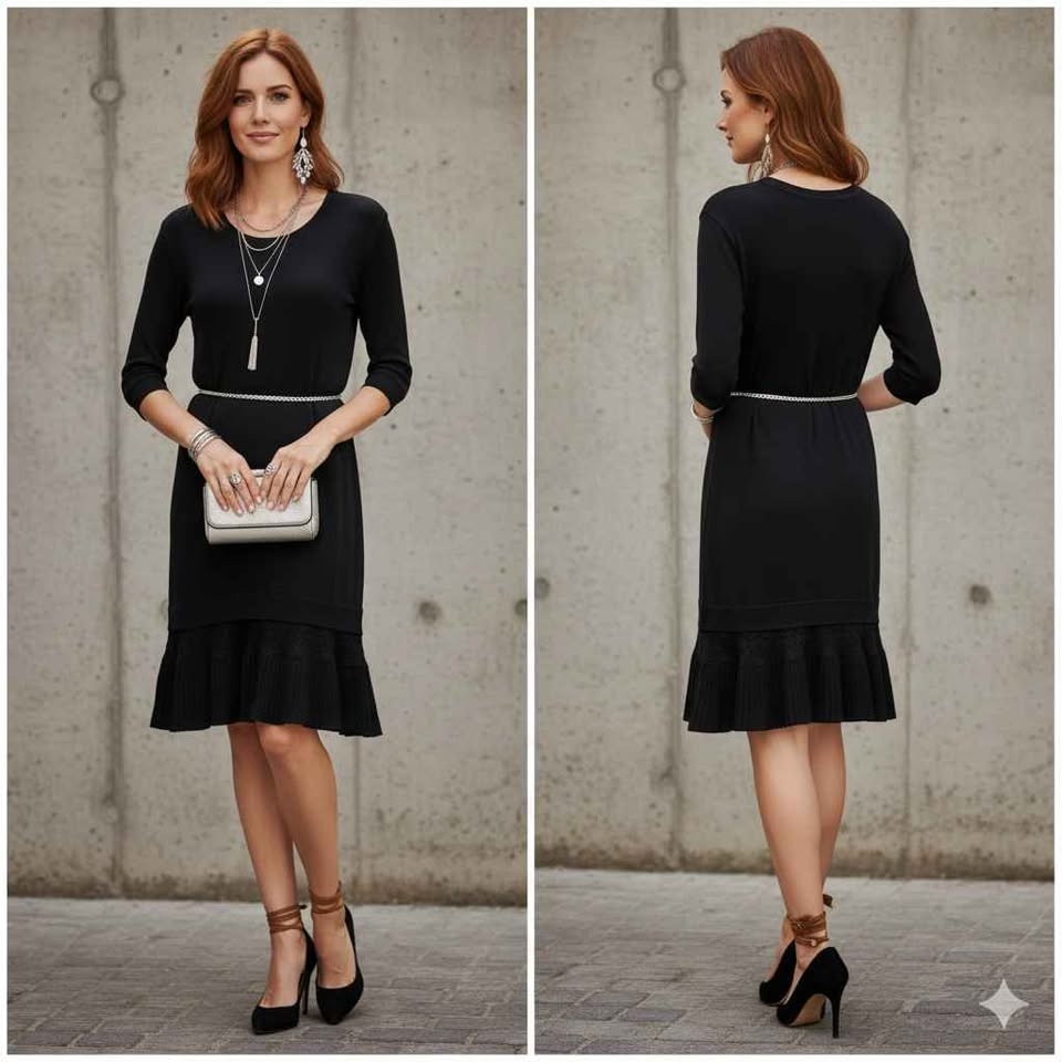 🏆 Sandro Paris Scoop Neck Dress With Pleated Hem Size XS/S - photo 5