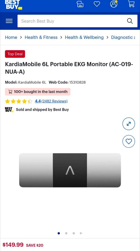 KardiaMobile 6L Portable ECG Reader - photo 3