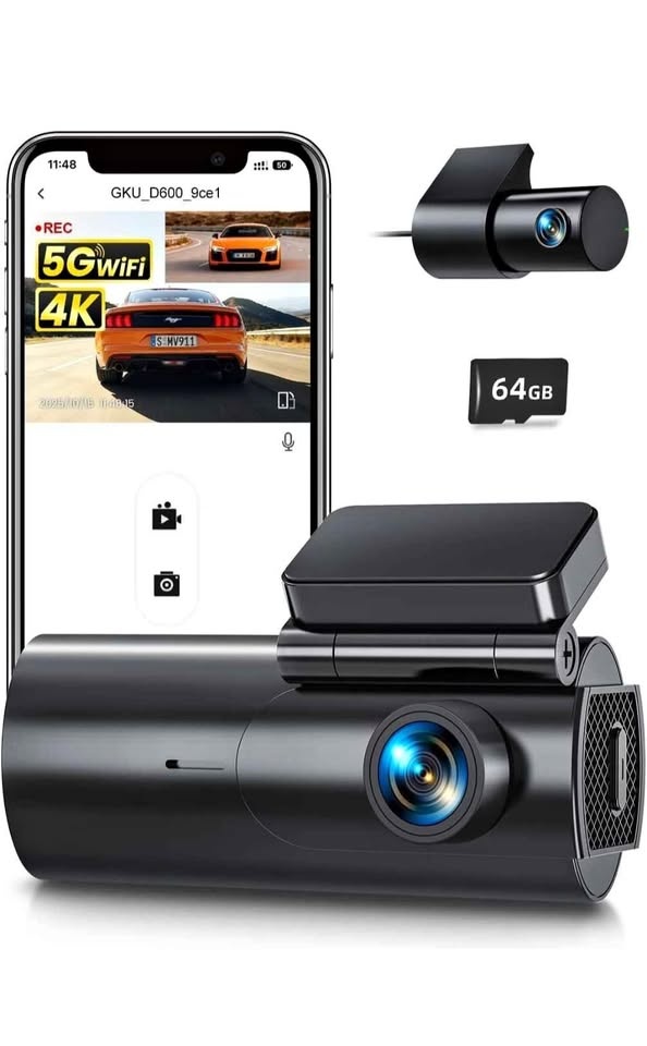 GKU D600 Dash Cam Front/Rear 4K+1080P