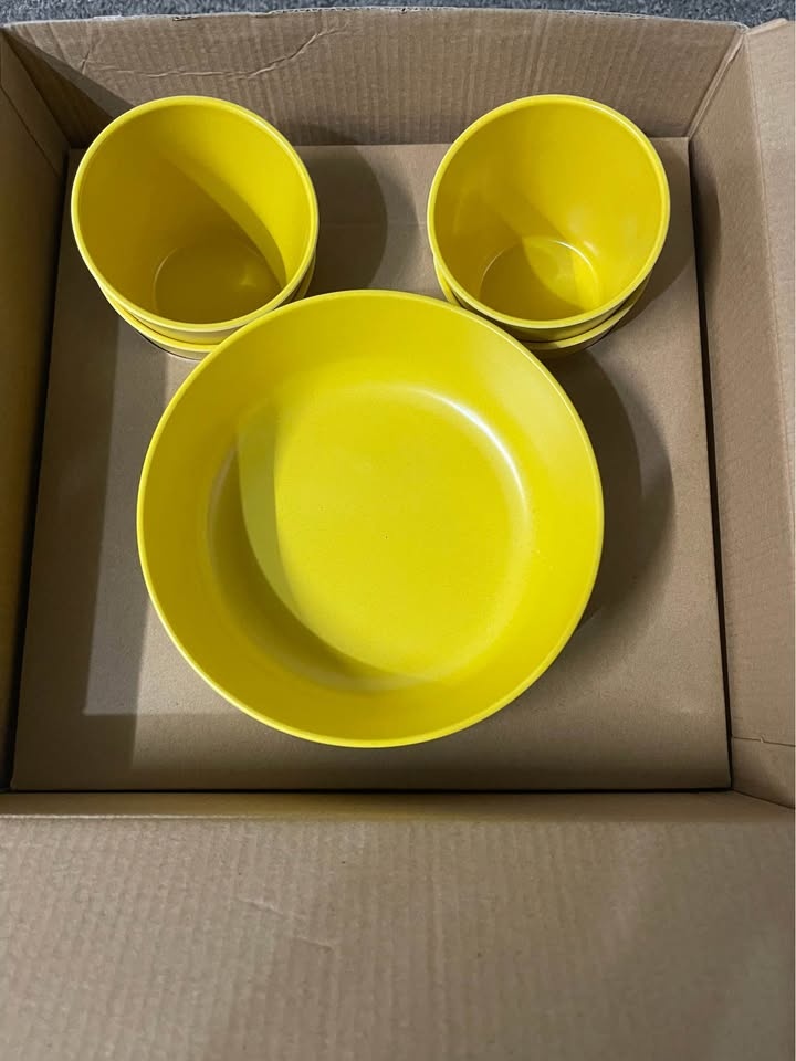 Brand New 🏆 Woods Bamboo Fiber Camping Tableware Set, 12-pc - photo 2