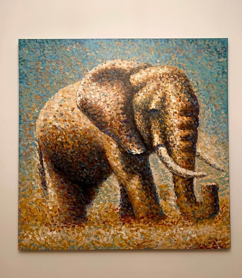 Large elephant painting - photo 2