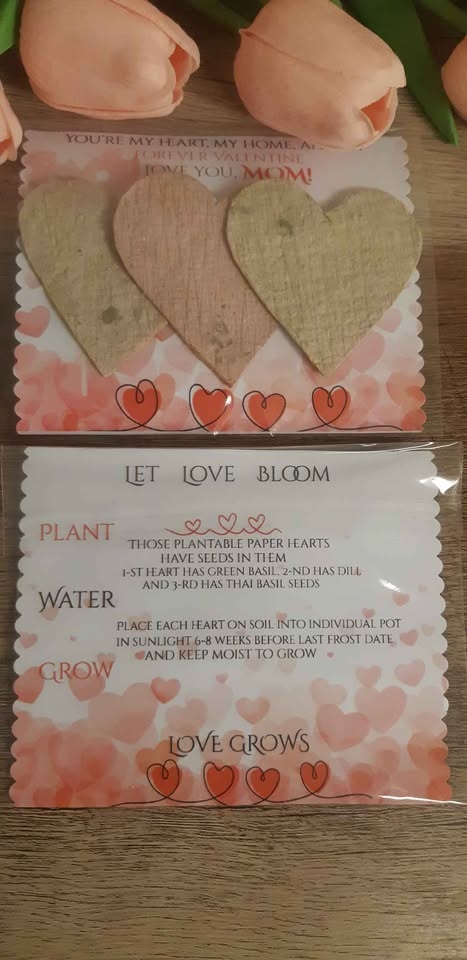 Gift for MOMs on Valentine's Day 💗 Plantable seeds paper hearts! - photo 3