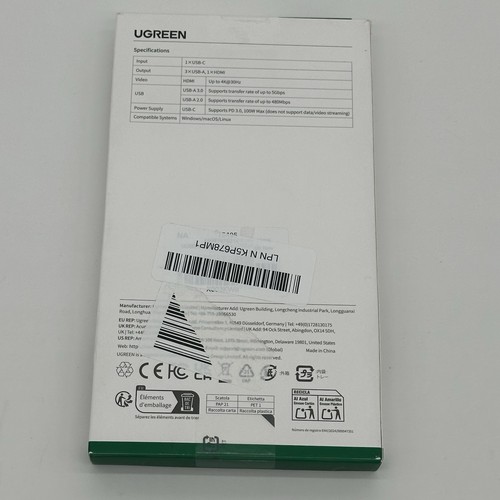 UGREEN USB-C Multifunction Adapter, 5-in-1 HDMI 3 X USB-A PD 100 - photo 4