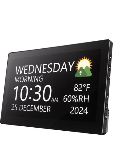 Raynic Digital Clock, Large Display Calendar Clock with 12 Theme
