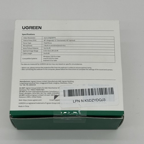 UGREEN 2K Webcam for PC with Microphone - photo 5