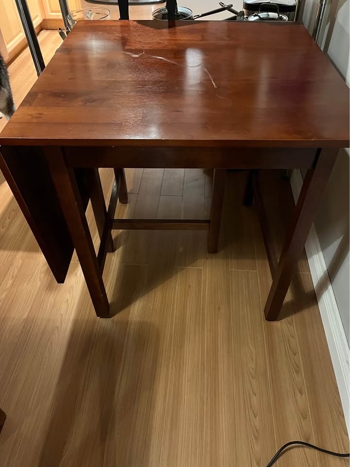 Solid Wood Drop Leaf Dining Table - photo 2