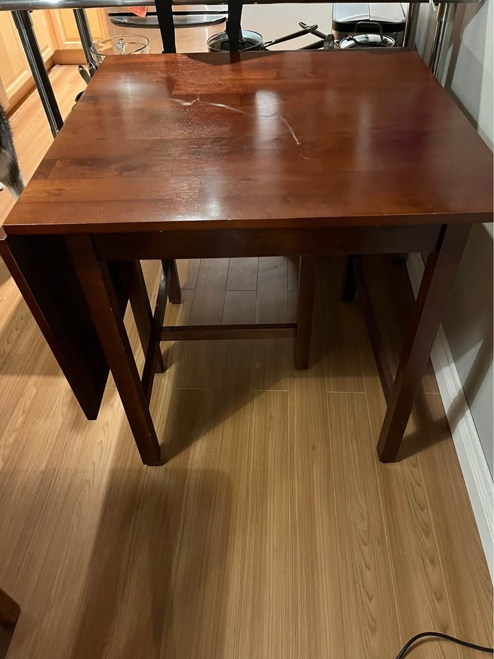 Solid Wood Drop Leaf Dining Table - photo 4