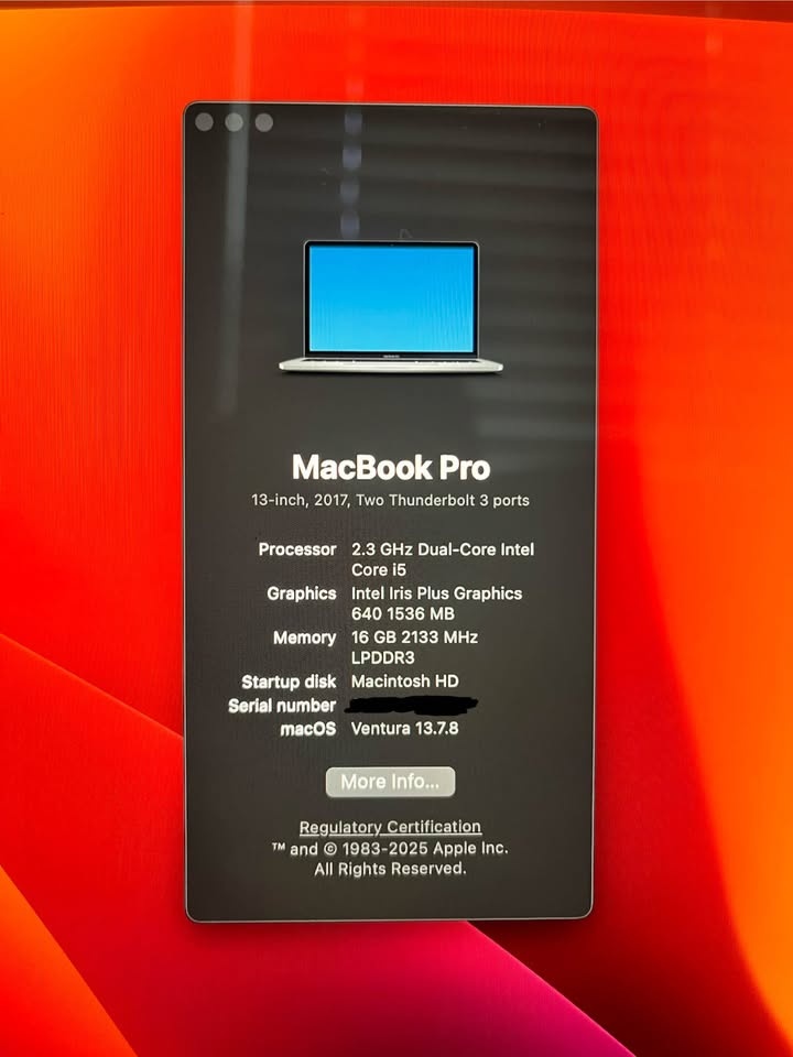 Apple MacBook Pro 13” 2017 16GB RAM 512GB SSD Space Gray - photo 2