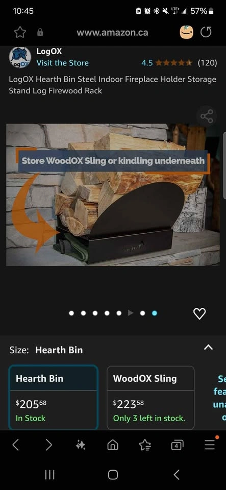 LogOX Hearth Bin Firewood Rack - Adjustable Steel - photo 5
