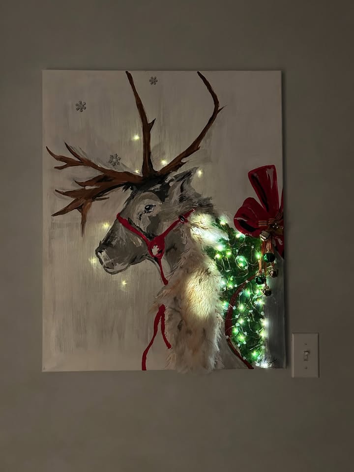 Reindeer Christmas Art (HAND painted) - photo 3