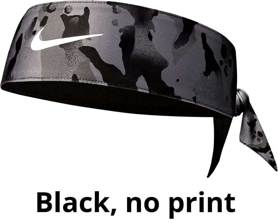 NIKE Dri-Fit Fury Sweat-Wicking Head Tie Black