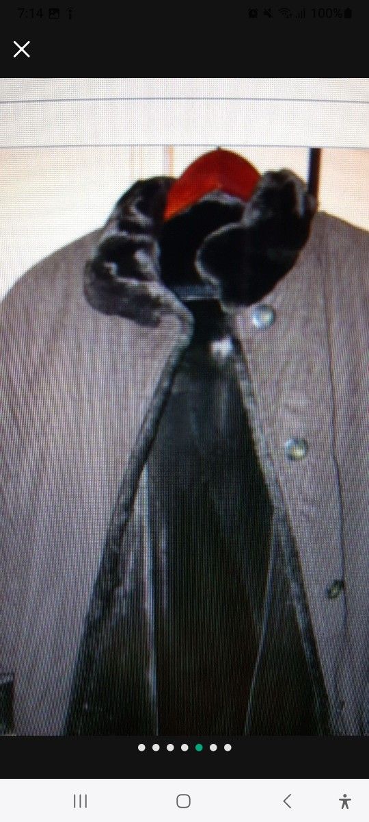 NEW LONG Large XL COAT, FUR TRIM CUFFS & LINING, WATER REPELLENT - photo 4