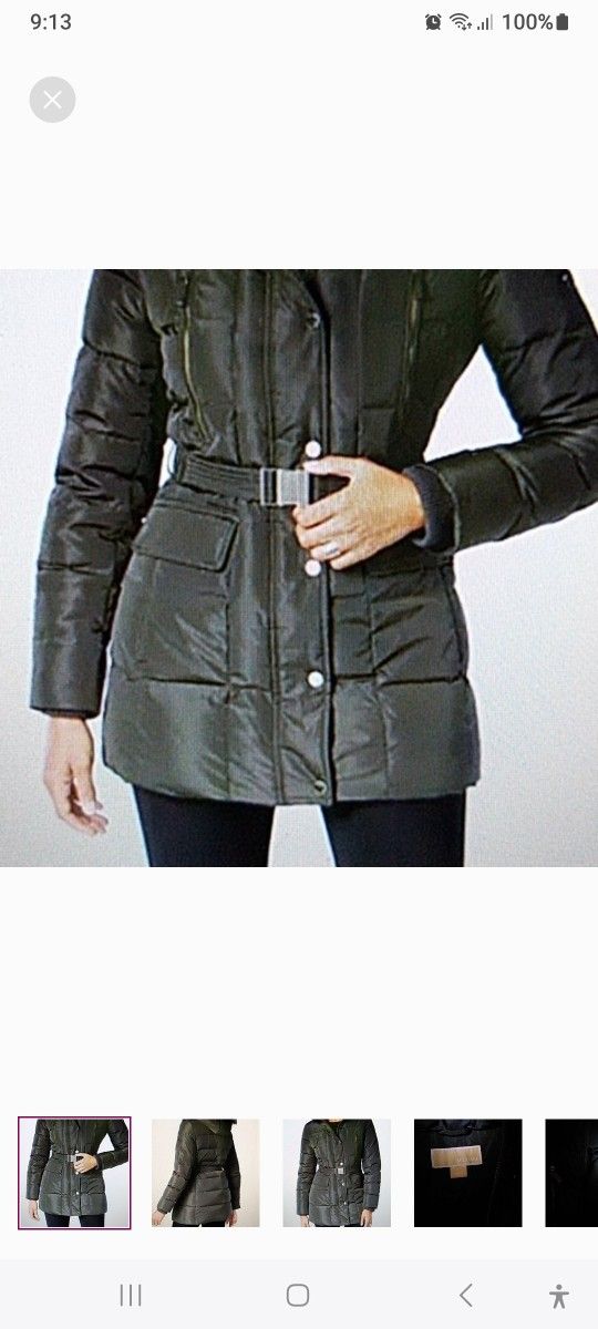 Michael Kors Hooded NEW Down 12 14 Large Med Coat Green Puffer