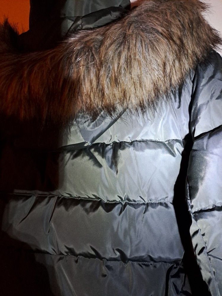Michael Kors Hooded NEW Down 12 14 Large Med Coat Green Puffer - photo 2