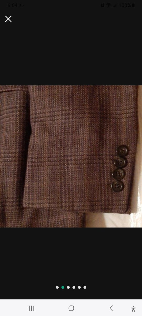Ralph Lauren Wool Suit Jacket- 42L 40 Plaid Brown/Tan MENS NEW - photo 4