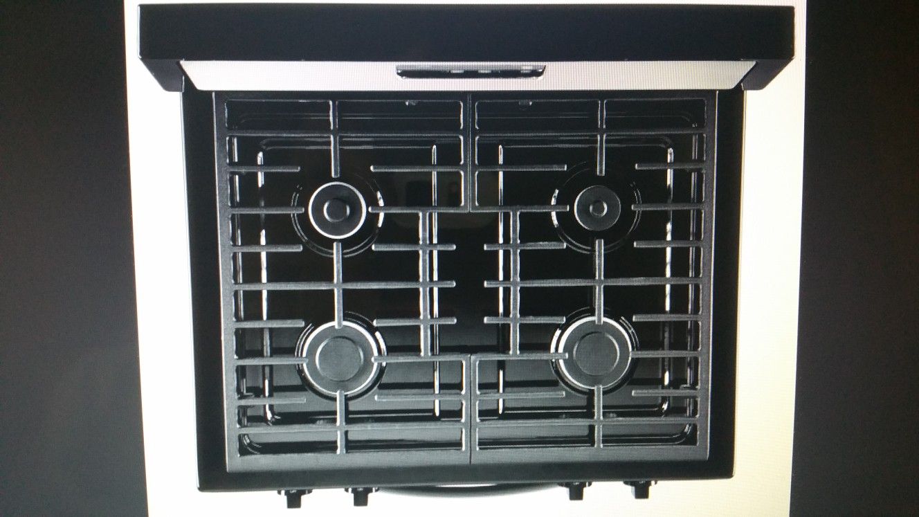 NEW GAS STOVE, WHIRLPOOL STAINLESS, BLACK. OVEN RANGE 4 BURNERS - photo 2