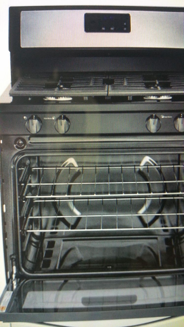 NEW GAS STOVE, WHIRLPOOL STAINLESS, BLACK. OVEN RANGE 4 BURNERS - photo 3