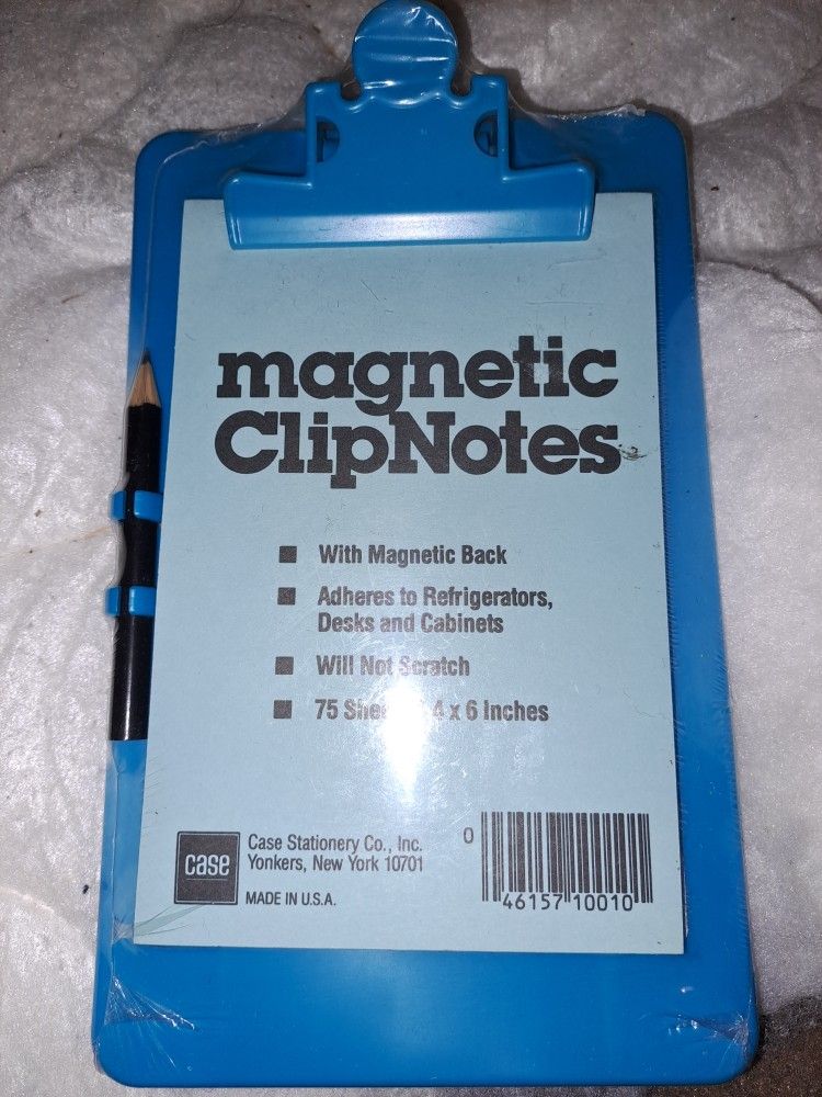 Magnetic Clip Notes, NEW Clipboard & Pad 4x6" for refrigerator - photo 2