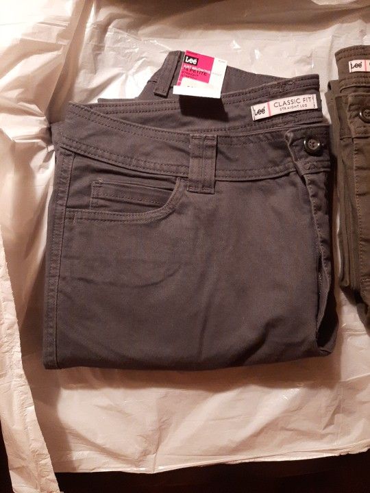 NEW W/TAG $44 LEE STRETCH JEANS, DARK GRAY 14, 12 -LOCAL PICK-UP