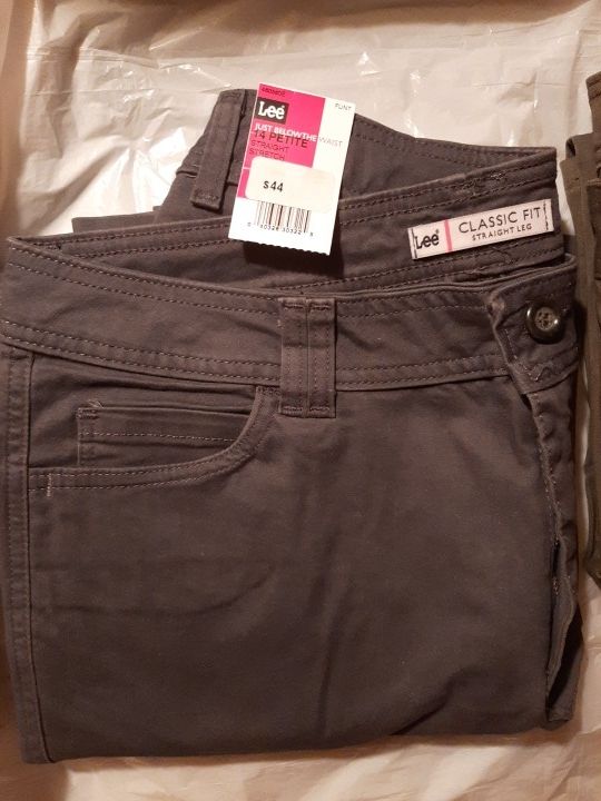 NEW W/TAG $44 LEE STRETCH JEANS, DARK GRAY 14, 12 -LOCAL PICK-UP - photo 2