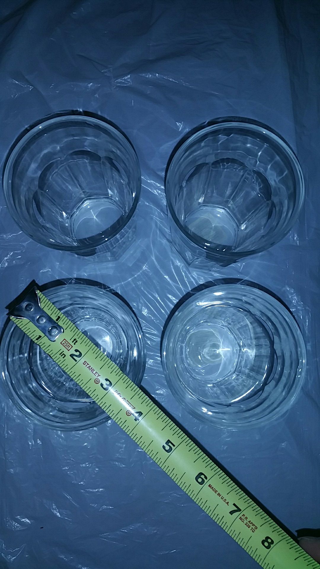 Set of 4 new clear drinking glasses, 5"tall - photo 2
