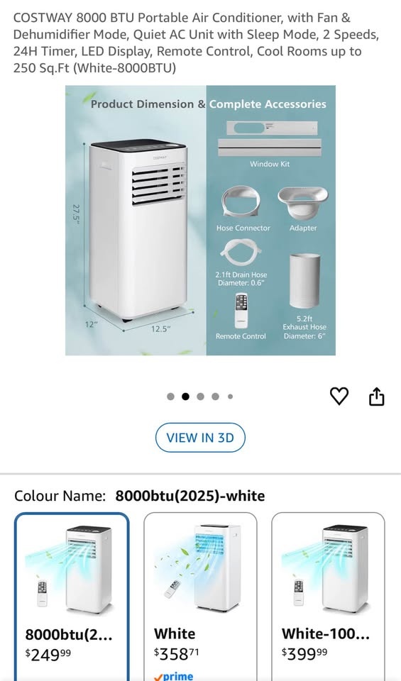 Costway Portable AC with Fan and Dehumidifier Mode - photo 4