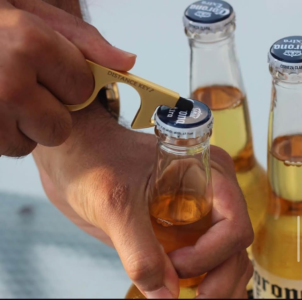 Contactless Retractable Keychain Bottle Opener Stylus Tool - photo 3